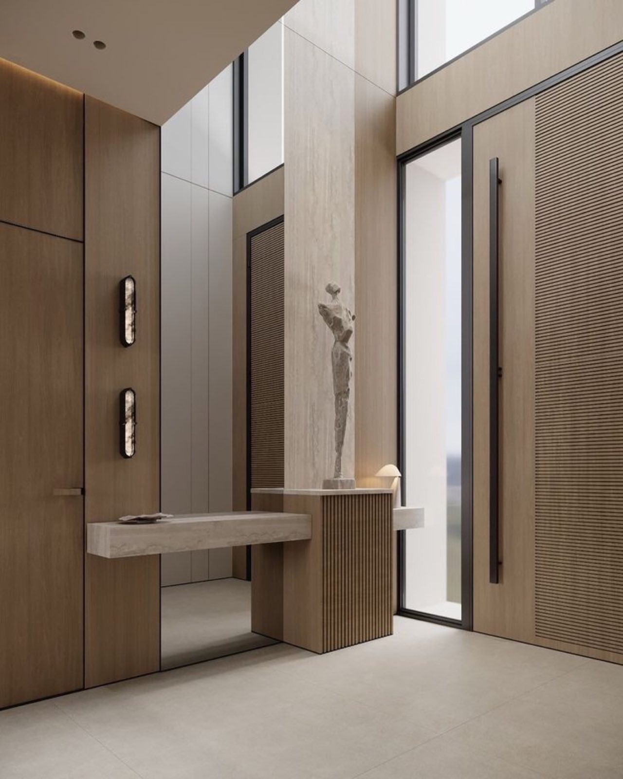 Refined contemporary interior detail with integrated lighting