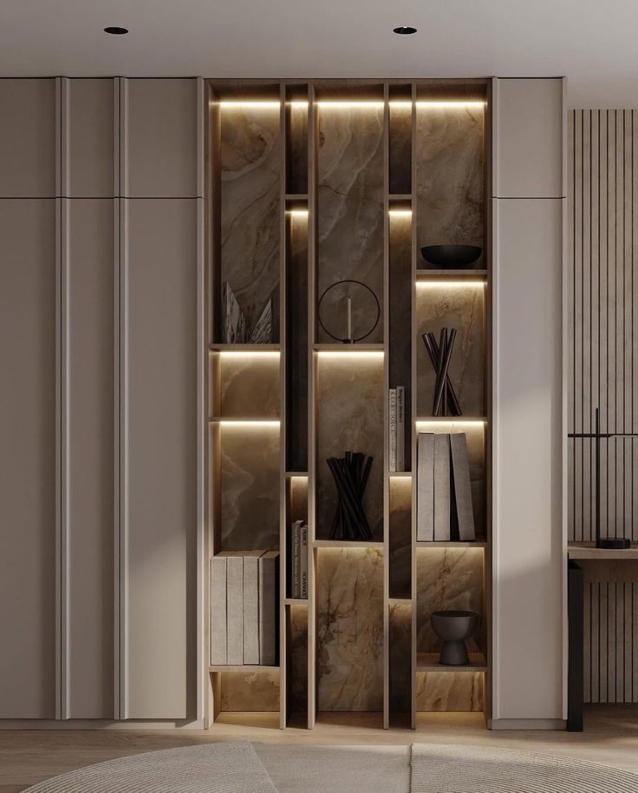 Custom joinery and illuminated architectural woodwork